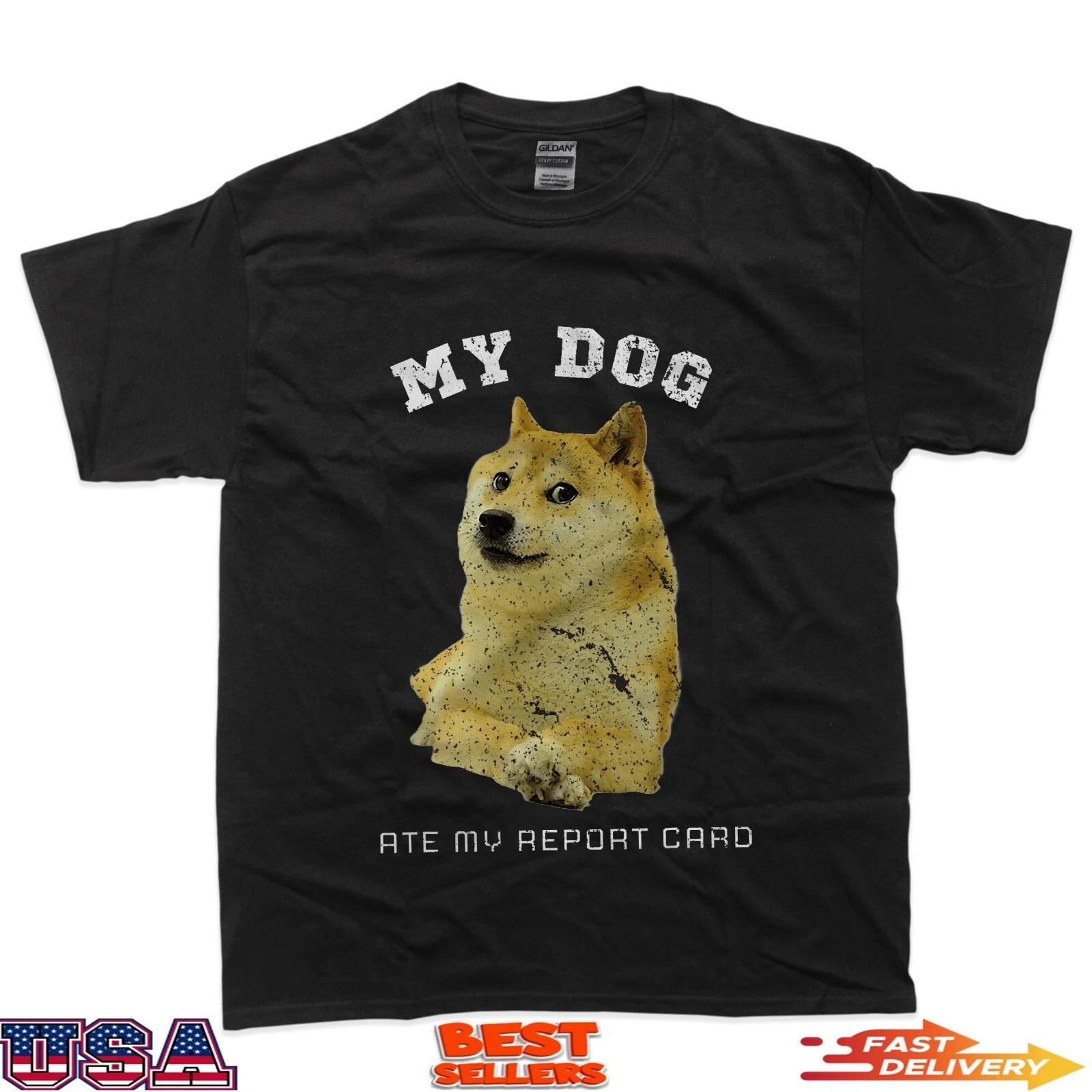 My dog ate my report card - doge cute dog Shiba Inu T-Shirt 2XL