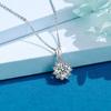 6.5mm Snowflake Halo Round Cut Moissanite Pendant Necklace S925 Sterling Silver For Women