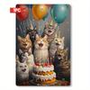 2D Flat, 1pc 2D Cute Cat Birthday Party Sign, Wooden Fun Wall Decoration for Living Room Bedroom Kitchen Office Cafe Decoration, Perfect Gift and Holi