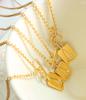 18K Gold-Plated Geometric Necklace with OT Buckle and Zircon Inlays