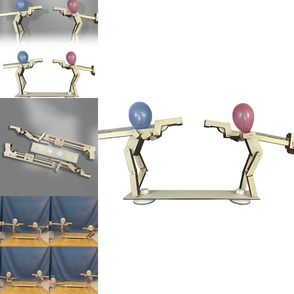 Manual Assembly Wooden Shooting Puppets Balloon Game Children Toys Set For Kids Birthday Gifts And Family Fun