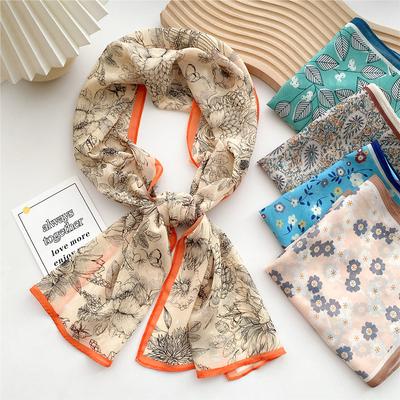 Dekorativer Seidenschal mit einfacher Textur für Damen im neuen Stil für Frühling und Herbst, Sommermode, vielseitiger Kopftuch, Arbeitsschal