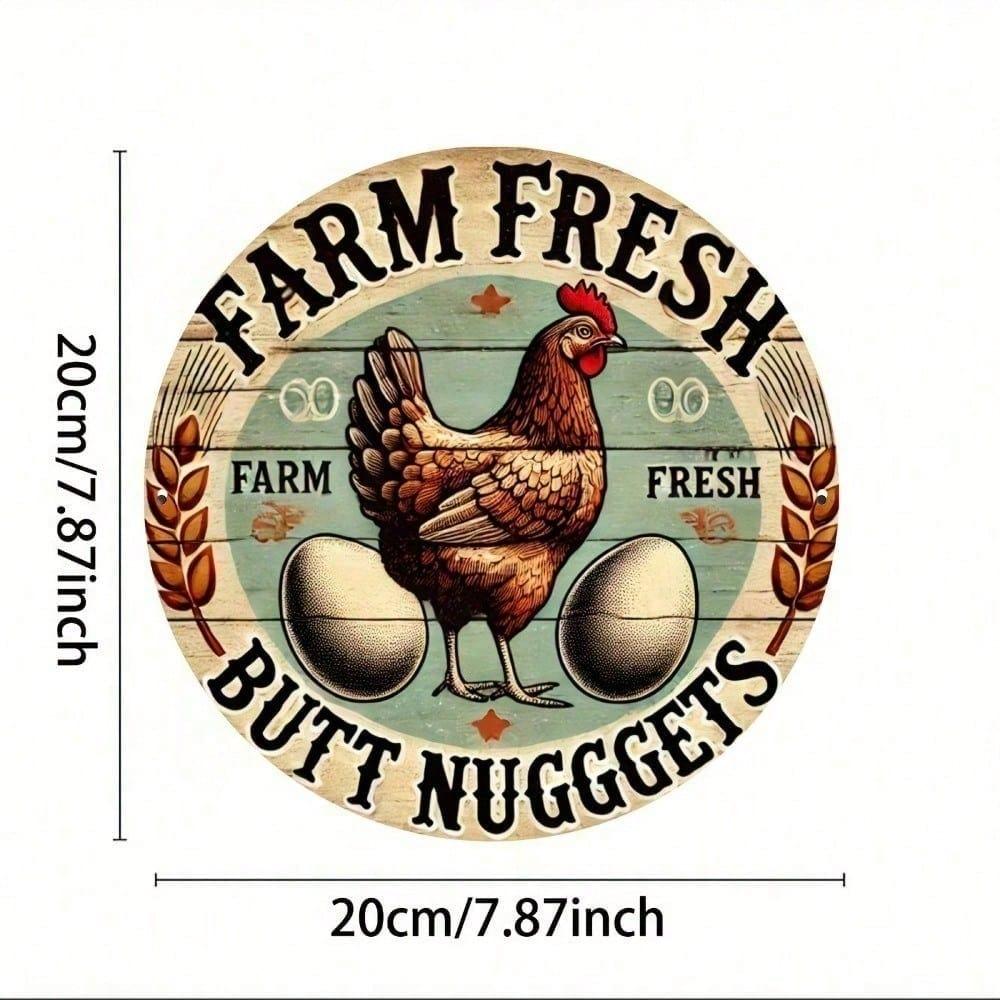 Vintage Farmhouse Metal Sign 8x12 Inches Funny Chicken Coop Decor Rustic Farm Fresh Tin Man Cave Garage Art