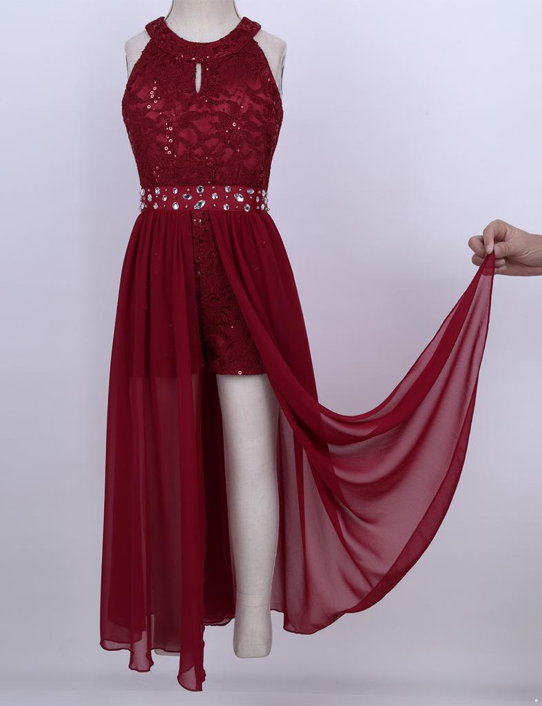 Flower Girl Dress Kids Girls Floral Lace Wedding Party Formal Evening Prom Dress Junior Bridesmaid Gowns