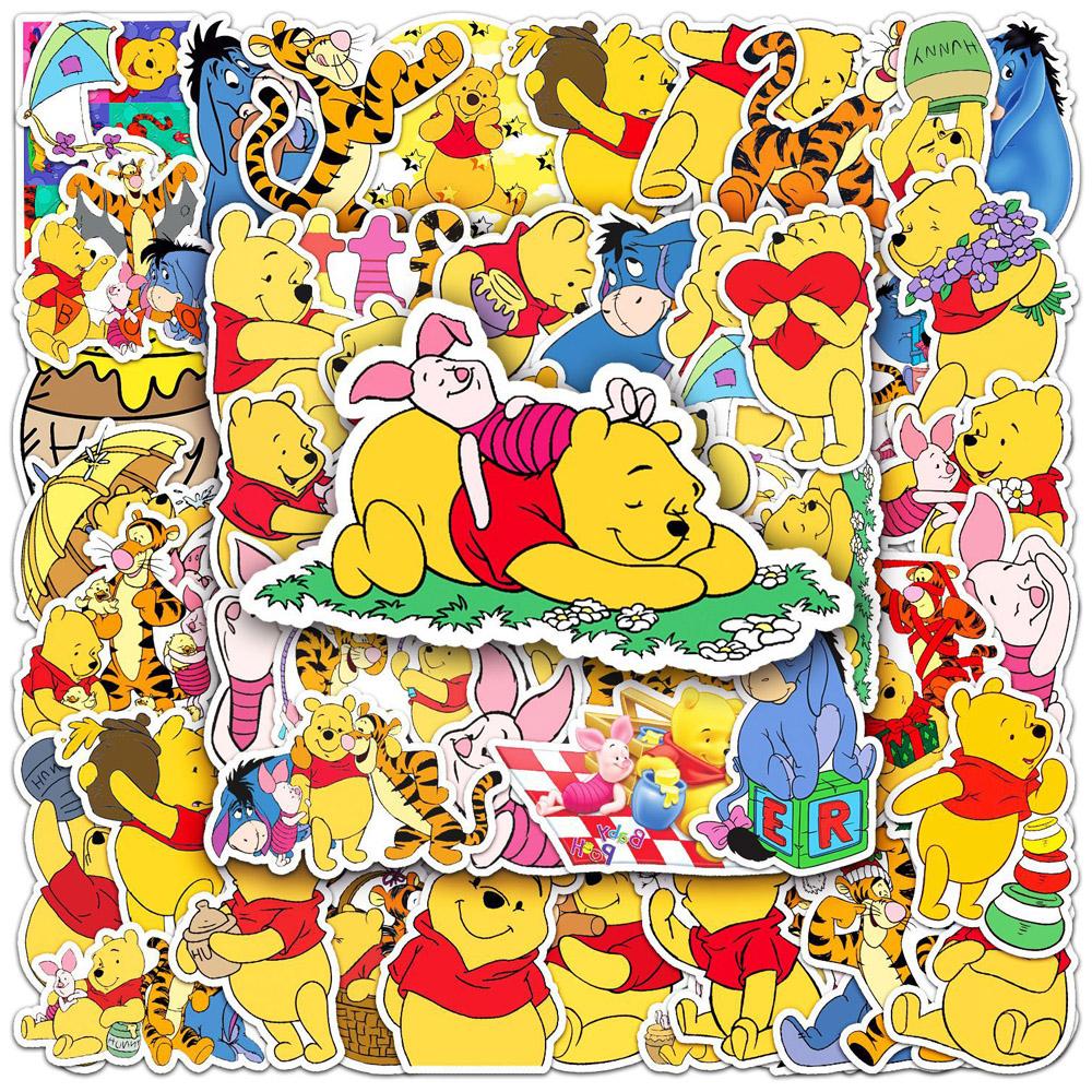 10/30/50pcs Winnie The Pooh Graffiti Stickers Cute Cartoon Bear Decals DIY Guitar Fridge Water Bottle Classic Sticker Toy