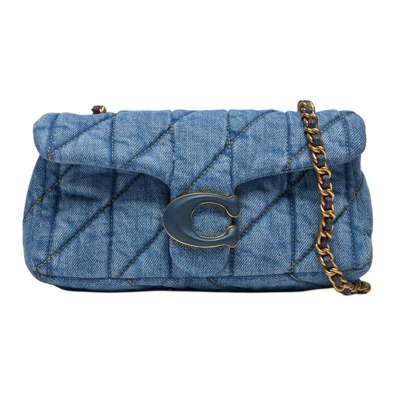 

COACH Tabby Size 20 Quilted Tabby Logo Fabric Crossbody Shoulder Bag Small Women s Indigo синій