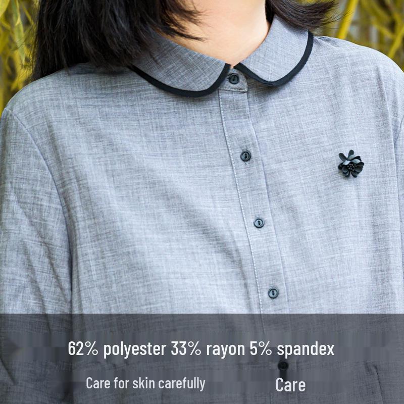YUN Ink Black Women's Loose Casual Long-Sleeve Shirt Jacket - 2025 Autumn Collection