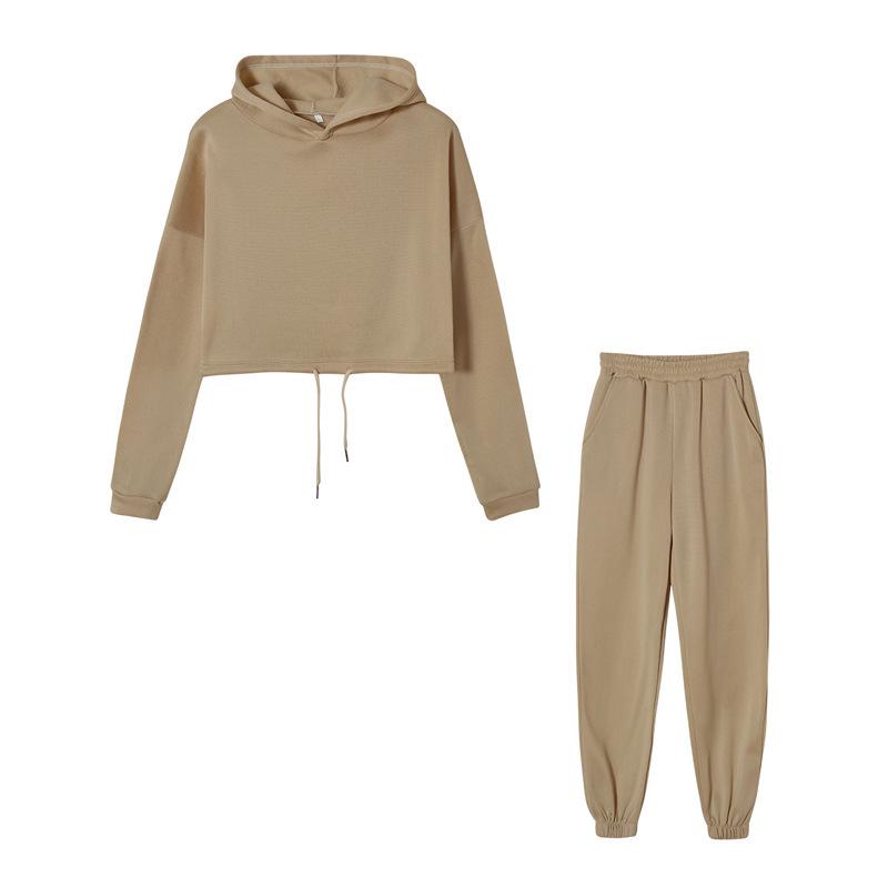 

2024 Autumn-Winter Fashion Long Sleeve Sports Casual Two-Piece Set Extra Large хакі