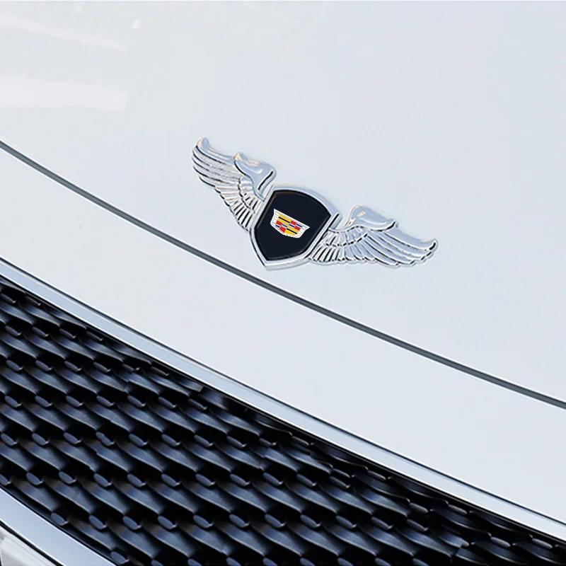 3D Metal Wings Car Front Bonnet Emblem Hood Badge Sticker for Cadillac ATS BLS CT4 CT6 CTS SLR SRX STS XLR XT4 XT6 XTS Escalade