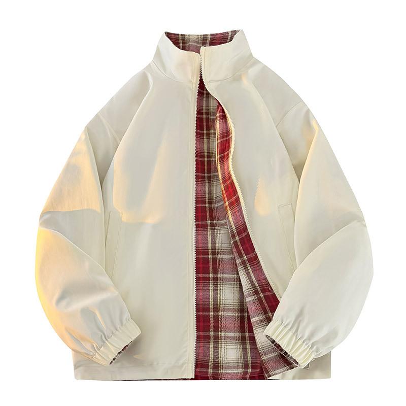 Double-sided Jacket Men's New Plaid Spring and Autumn New Coat