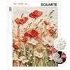 Red Poppy White Flower Pearl Painting Kit with Frame Sparkling Bead Canvas Art Relaxing Creative Craft Gift for Girls and Women