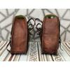 2 Pcs Leather Motorcycle Saddle Bags Saddlebag Bag For Sportster Brown Luggage