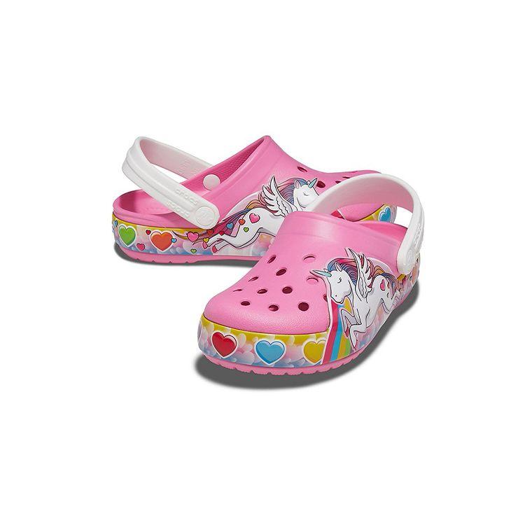 Crocs Classic Clog Fun Academy Unicorn Comfortable Daily Kids Sandals Kids Sandals Rose-Pink 207071-669