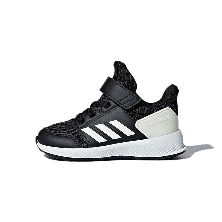 

Adidas Run Knit I Abrasion Resistant Low top Toddler Shoes Black White Infant And Toddler AH2611 23.5