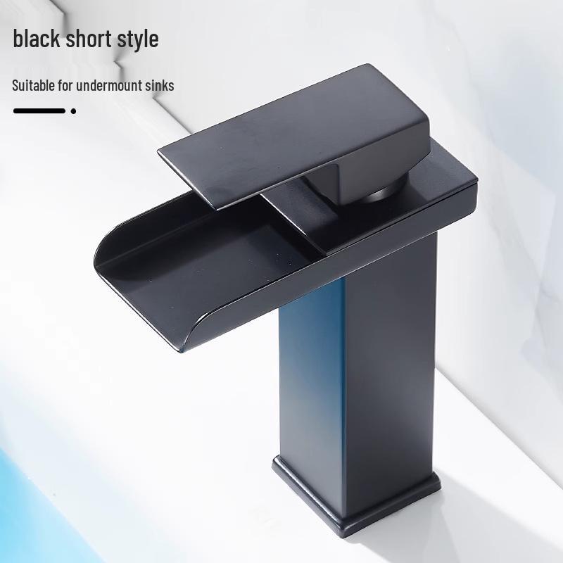 Stainless Steel Waterfall Faucet for Bathroom Countertop - Hot & Cold Basin