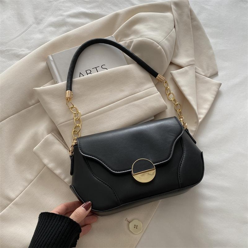 This Year's Popular High-value Women's Bags 2025 New Contrasting Color Splicing Underarm Chain Korean Version Portable Shoulder Messenger Bag