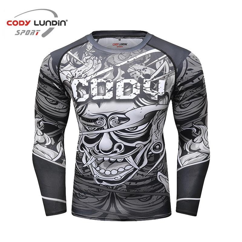 Men's Long Sleeve Elastic Compression Shirt - Anti-Abrasion Jiu-Jitsu Training Body Shaper