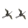 Real 925 Sterling Silver Crane Shape Stud Earrings for Girls Chinese Ethnic Style Bird Small Earrings Ear Piercing Jewelry EH126