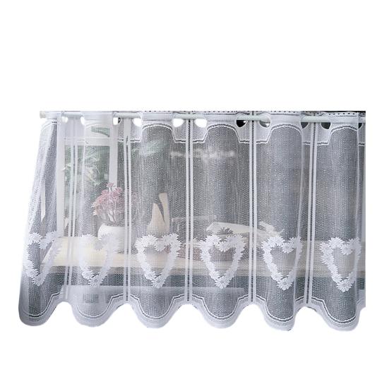 baizihuahu Lace Short Curtain, Half Windows French Style Hollow Gauze Sheer, Dustproof Curtain for Cabinets Bay