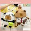 Adorable Ins Capybara Panda Cartoon Backpack With Plush Details For Girls And Boys