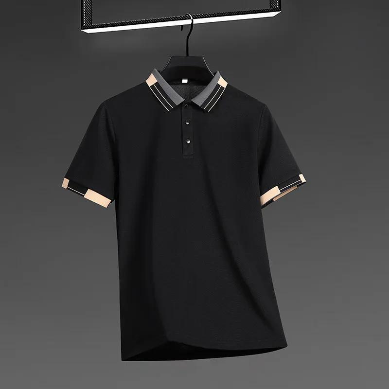 New Men's Business Casual Short Sleeved Shirt Solid Color Polo Shirt Fashionable Breathable Comfortable Versatile Top