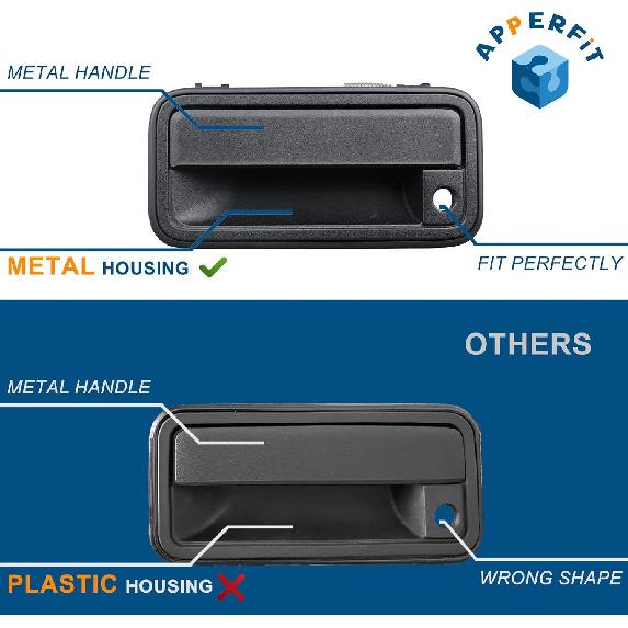 APPERFiT All Metal Exterior Door Handle Front Left Driver Side Compatible With 1995-2000 Chevrolet Chevy Tahoe Suburban C1500 C2500 C3500 K1500 K2500