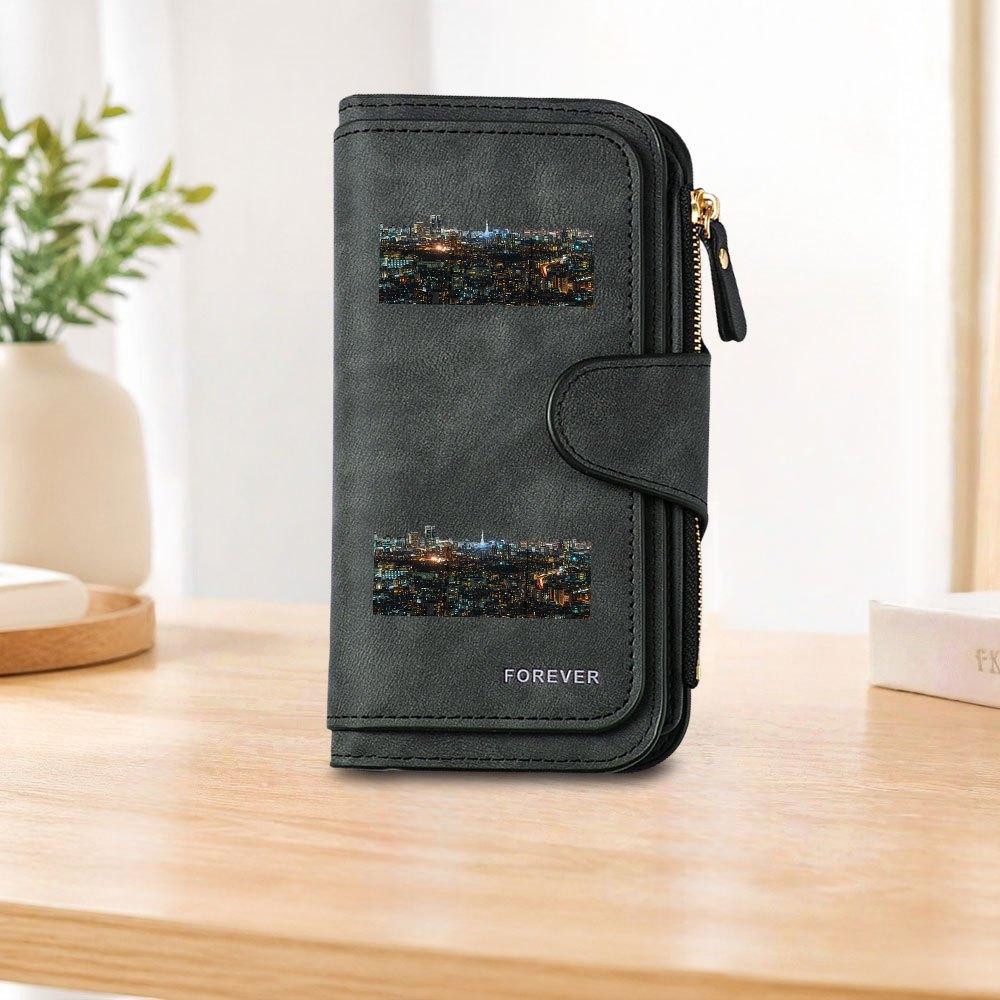 Tokyo Night View Long Zipper Wallet Large Capacity Card Holder Unisex Clutch Bag Fashionable Zipper Coin Purse Durable Multi functional Daily Use