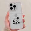 Panda Apple Phone Case for iPhone 16 Pro Max/17, Cute, Drop-proof, Large Hole Design, Transparent Soft Cover