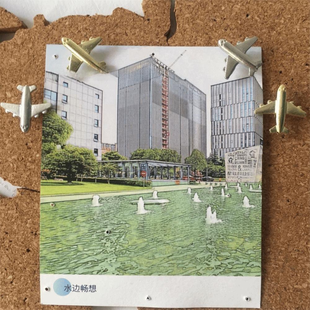 30pcs Airplane Shape Airplane Push Pins Silver/Gold Color Decorative Thumbtacks  Bulletin Board