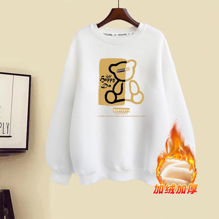 2025 autumn and winter clothing new popular fashion foreign loose round neck velvet thickened sweater women