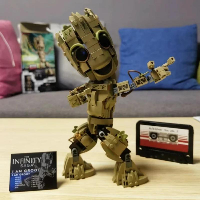 Miniso Marvel 475 Pezzi Groot Supereroe Guardiani della Galassia Modello Mattoncino 76217 Blocchi da Costruzione Giocattoli per Bambini Regali di Natale per Ragazzi