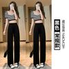 Women Modal Wide Leg Pants Summer High Waist Drawstring Straight Trousers 2 Length Options Loose Lazy Style Flowy Casual Pants