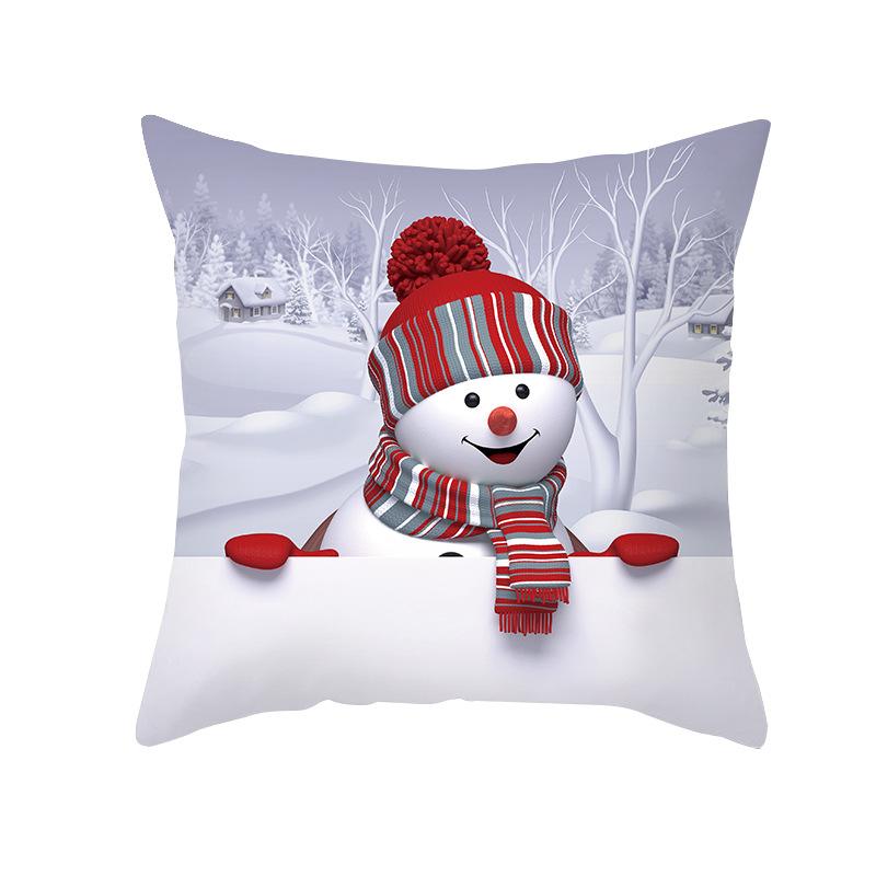 45X45CM Christmas Pillowcase Nordic Home Sofa Cushion Cover Cartoon Anime Printing Office Pillowcase for Home Santa Sofa Ornaments Cushion Cover