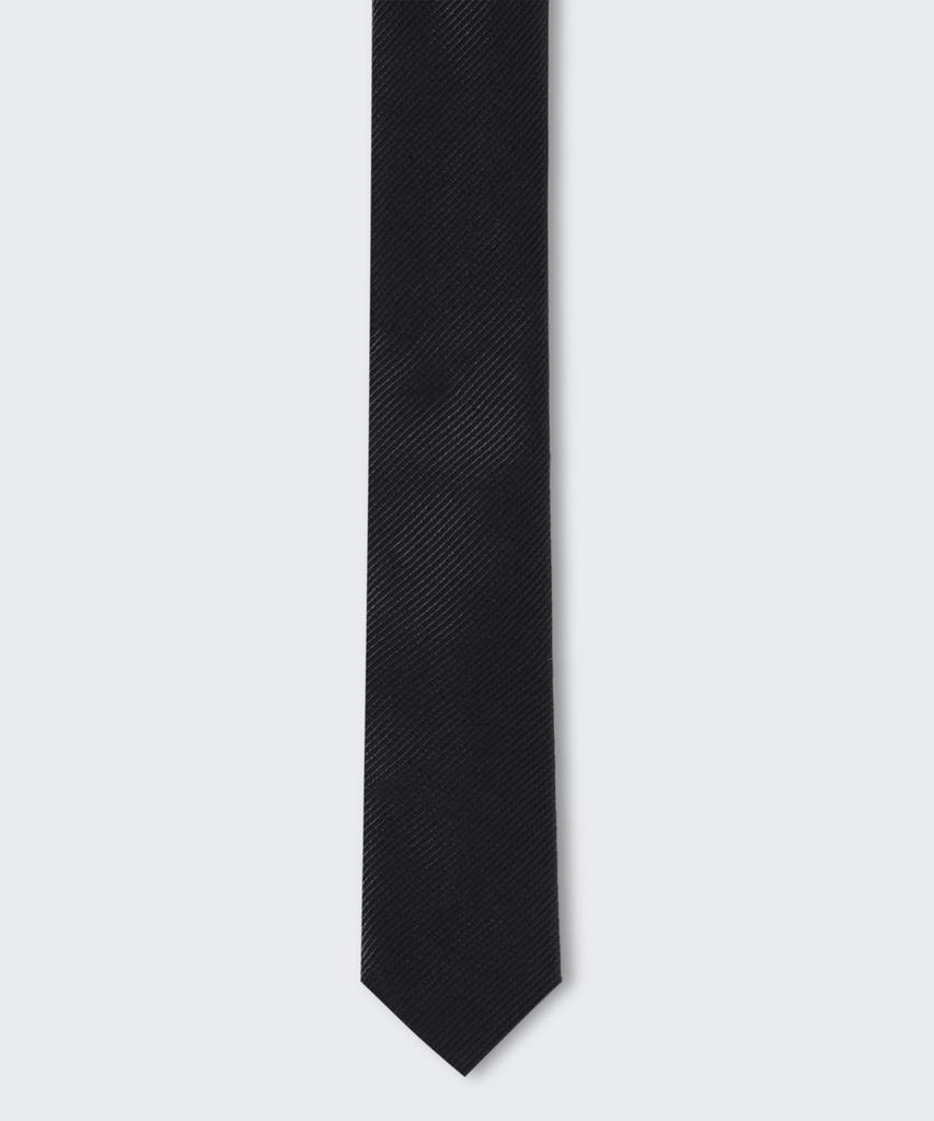 MUSINSA STANDARD Silk Skinny Solid Tie [Black]