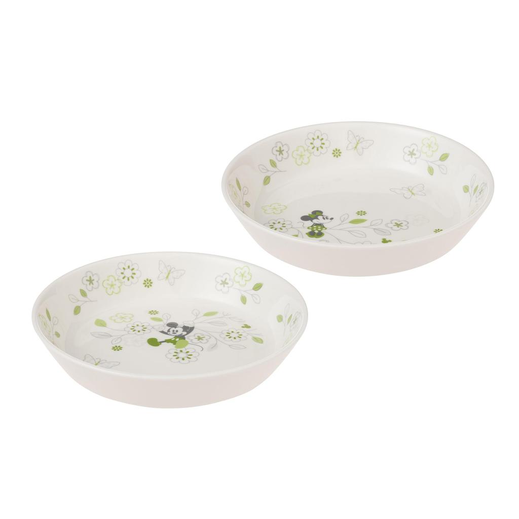 Maebata Disney Mickey Minnie Flower Pasta Curry 65086 & Plate, Green,