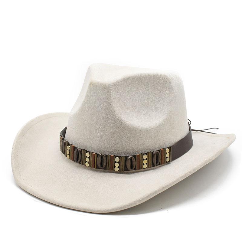 Male And Female Couples Hats Ethnic Style Suede Western Cowboy Top Hat