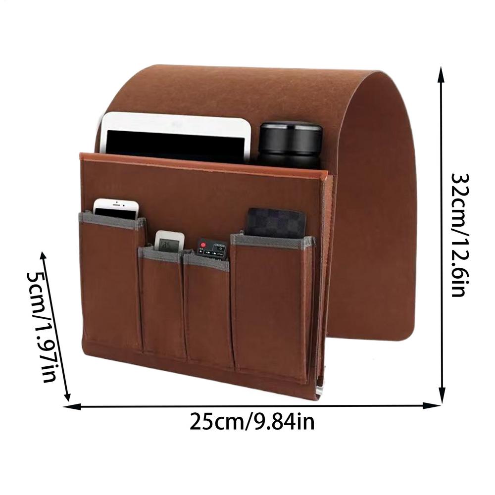 Household Armchair Caddy Felt Couch Recliner Armrest Organizer For Tablet Cell Phone Remote Control Hanging Storage Bag коричневый 2590₽