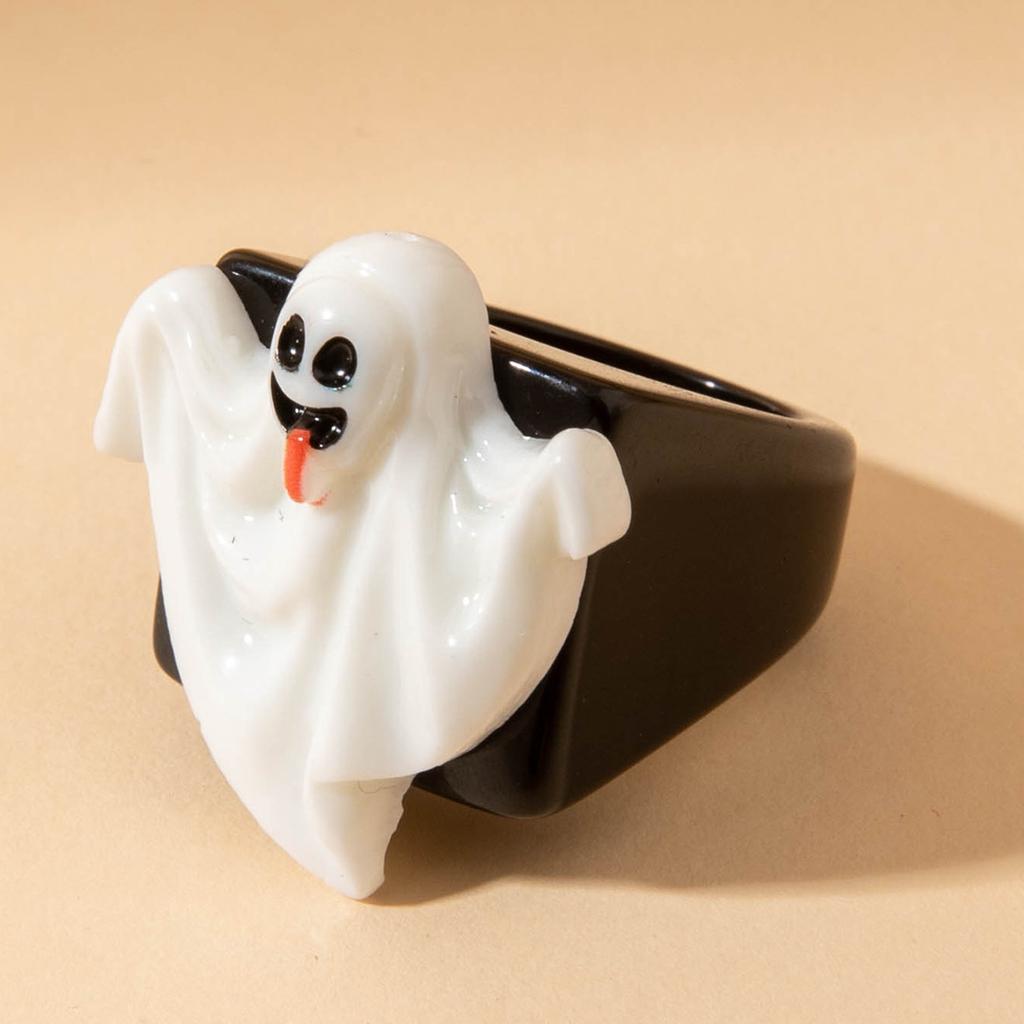 Halloween Creative Resin Ghost Pumpkin Ghost Ring Dark Easter Ring Girl
