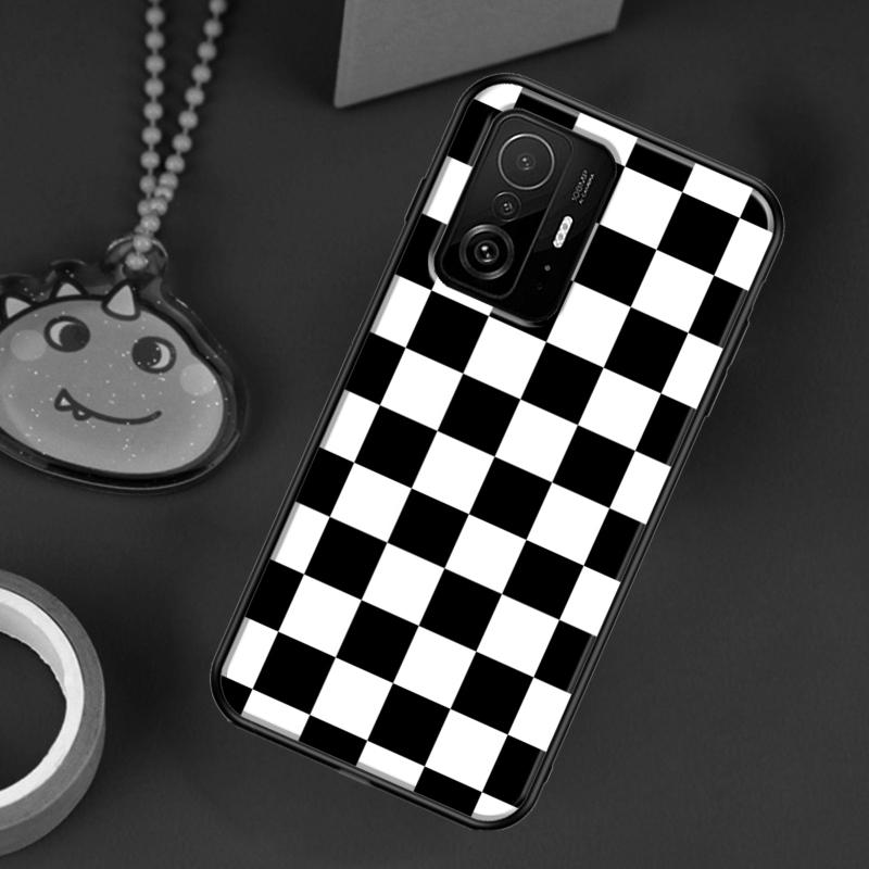 Schachbrettmuster Senfgelb Hülle für POCO F5 X5 X3 Pro X4 F4 GT F3 M5s C40 Hülle für Xiaomi 13 12 Lite 11T 12T Pro 12X