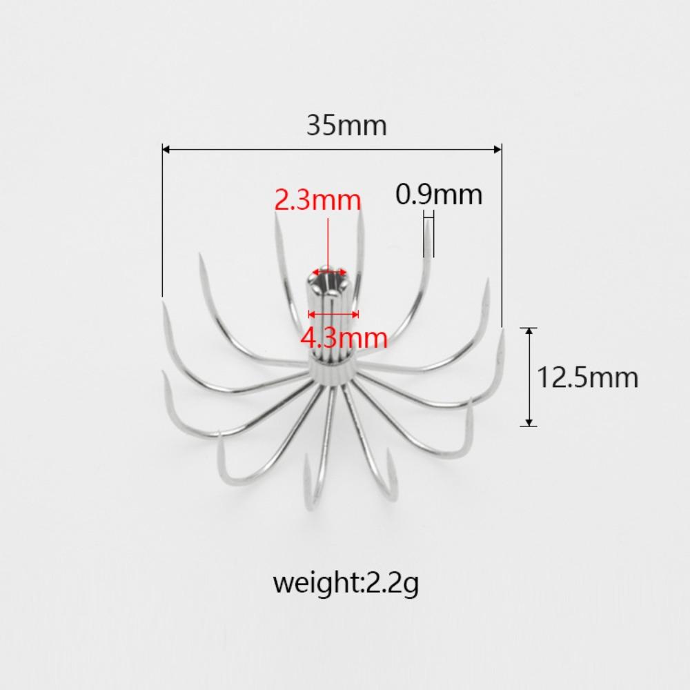 10PCS Stainless Steel Umbrella Hook Silver Fishing Tackle Jigs  Fishing Accessories