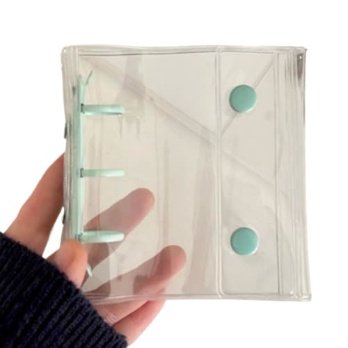 Wyazziv3 Contrast Card Case, Mini Binder Storage, Multifunctional Refills, Cute Design, Collection Organizer, Photo Storage Case (Light Green)