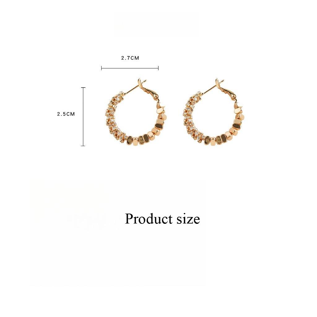 Light Luxury 14k Gold Plated Zircon Hoop Earrings Sparkling Crystal Huggie Loop Earrings Ladies Fashion Jewelry