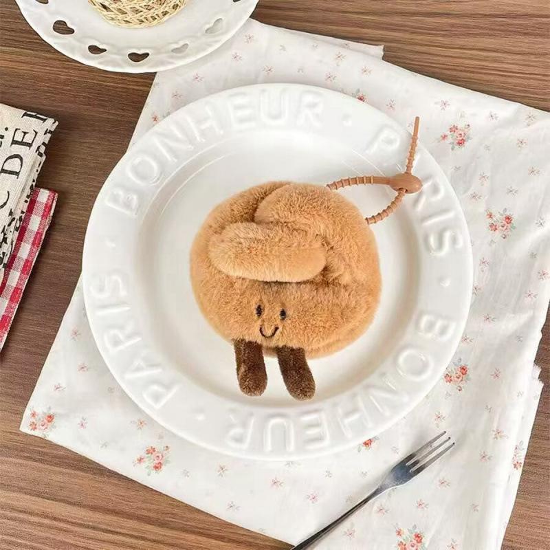 Boutique Barcelona Bear Doll Pendant Ginger Dessert Pendant Plush Toy Snack Bag Pendant Keychain