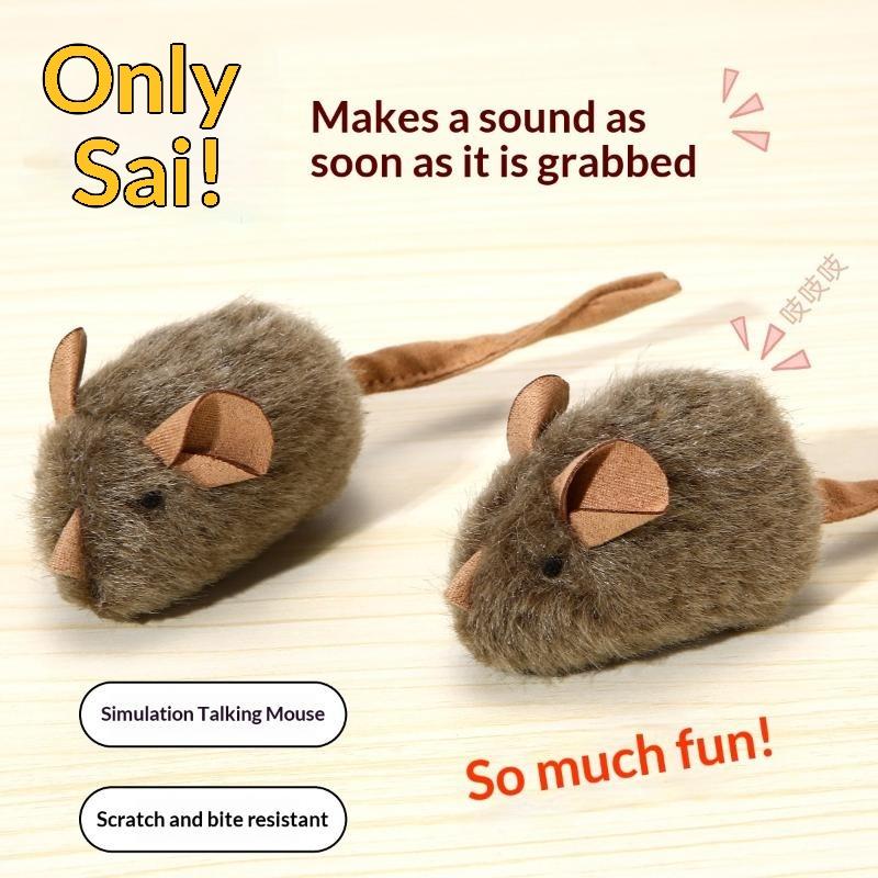 1/2/3 Pièces Jouet Chat Peluche Rigolo Souris Simulation Couinante Souris Interactives Jouet Chat Résistance à la Morsure Jouets Chat Animal de Compagnie Fournitures Chaton