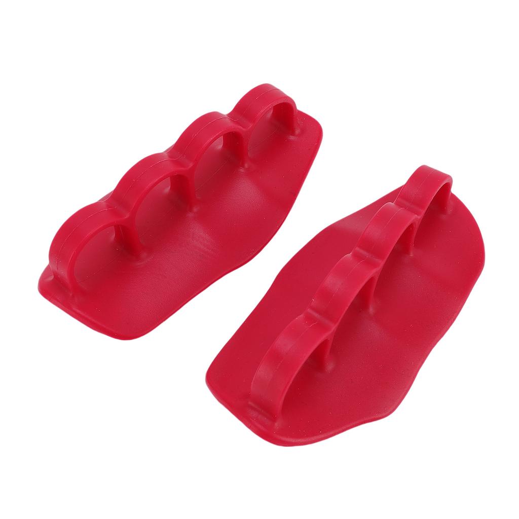 1 Pair Workout Grips Multifunctional Weight Lifting Rubber Gym Grips for Barbell and Dumbbell Red