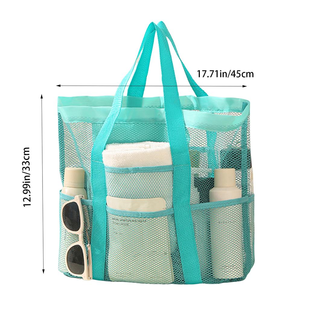 Large Capacity Hand-held  Nylon Mesh Beach Supplies Storage Bag for Women Mother Vacation Use