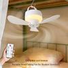 Outdoor Camping Fan Portable Ceiling Fans Tent Ventilator Cooler Rechargeable Electric Fan Remote Control LED Lighting 5 Speeds