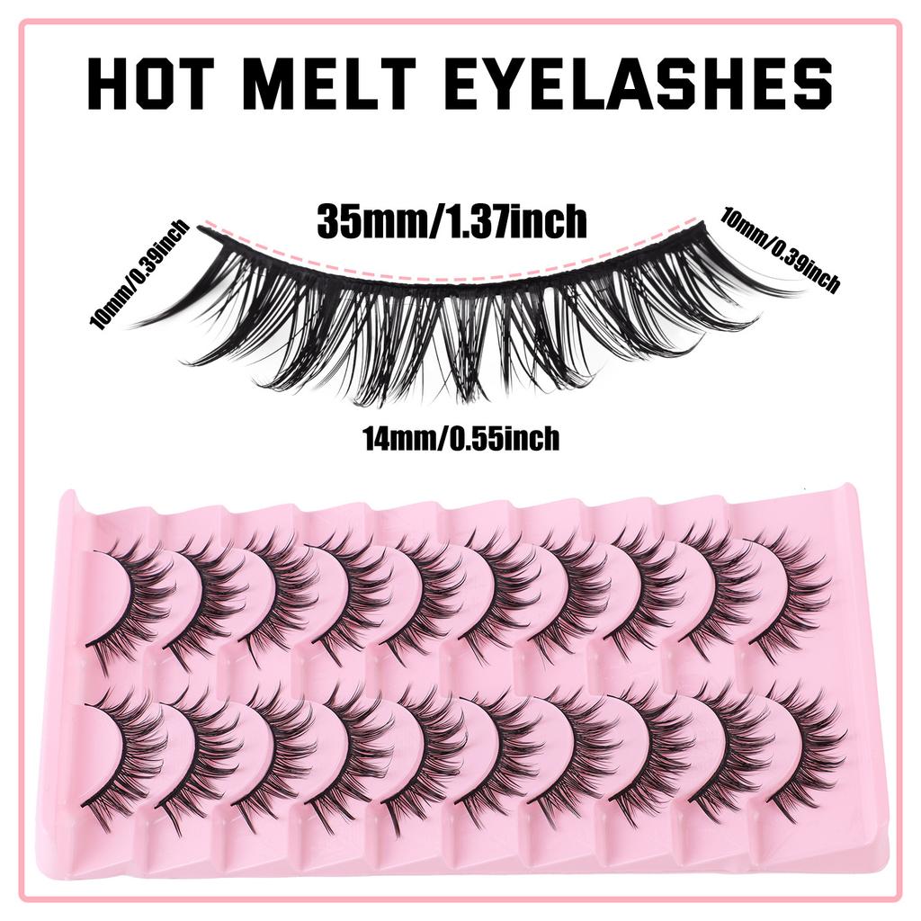 10 Packs Of Thick Curled False Eyelashes Simulation Natural Daily Makeup Eyelashes