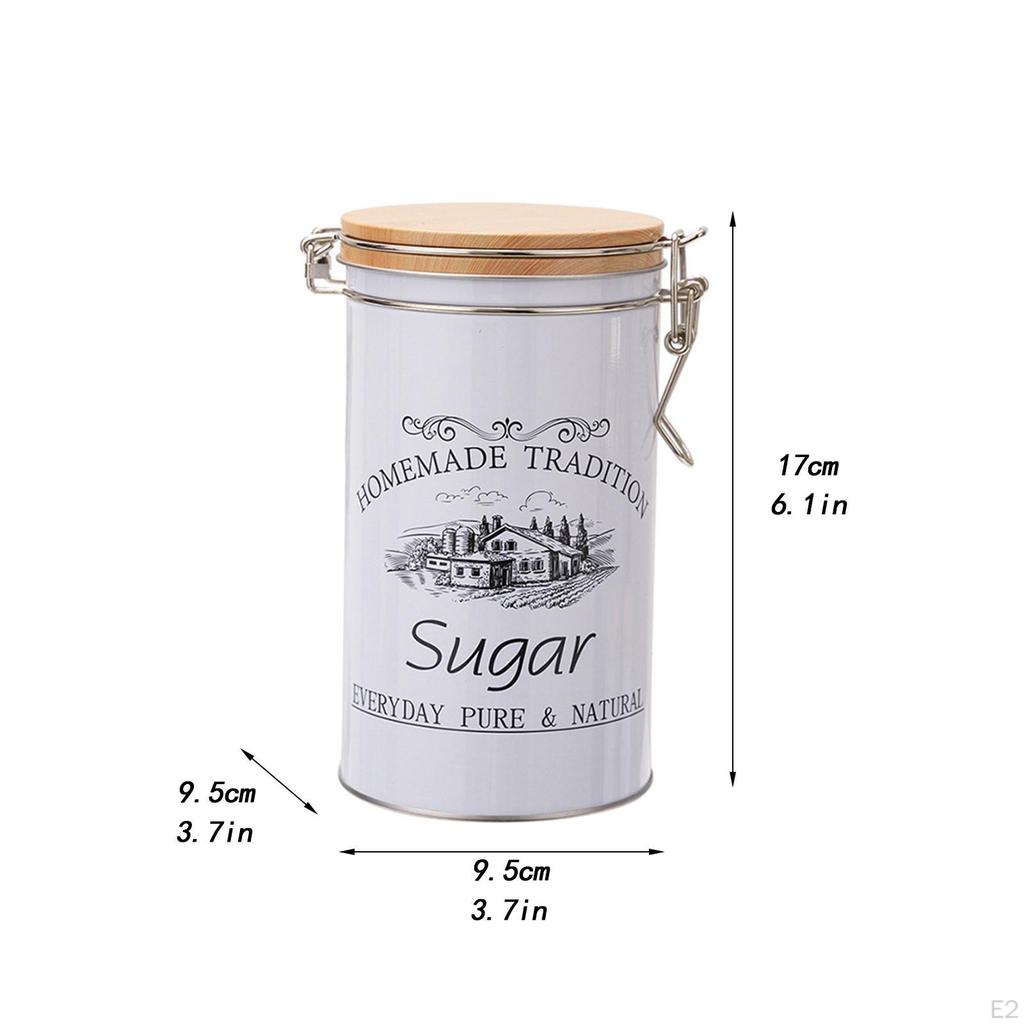 3 botes de cocina para encimera, contenedores de café, té y azúcar, tarro rústico vintage grande