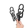 Creative 2D Flat WC Door Signs 12cm Wooden Gender Signs Decorative Funny Bathroom Indicator Plate Women Toilet